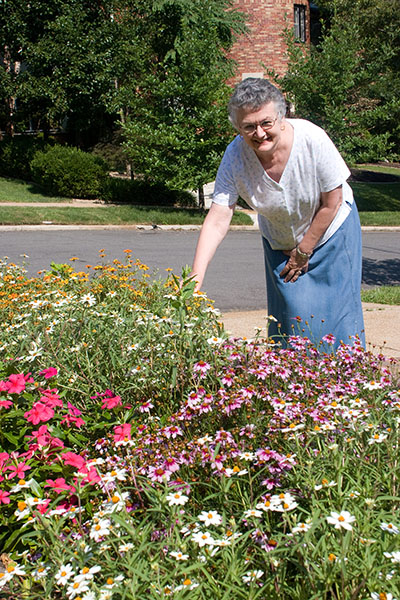 Jessica with front garden