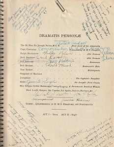 Pinafore signed score and program