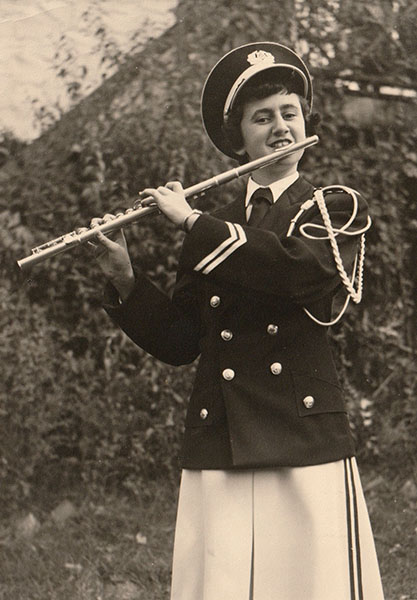 Jessica in marching band uniform