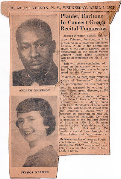 1952 Kramer Frierson recital