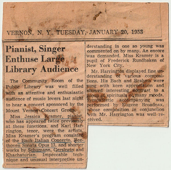 local newspaper review of recital