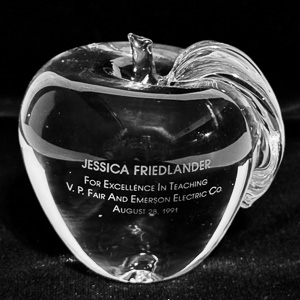 1991 Emerson award crystal apple