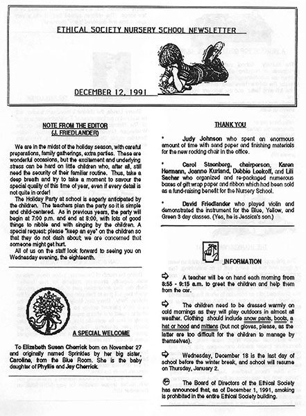 1991-12 ESNS newsletter