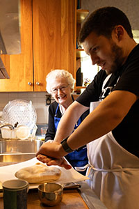 Jessica and Rafael baking