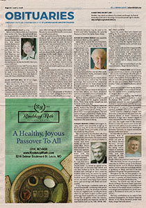 Jewish Light obit print edition