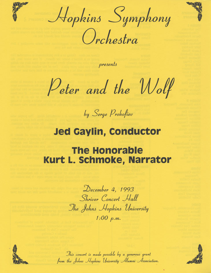 1993-94 children's concert program