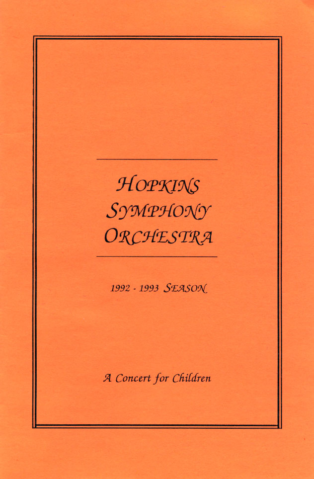 1992-93 children's concert program