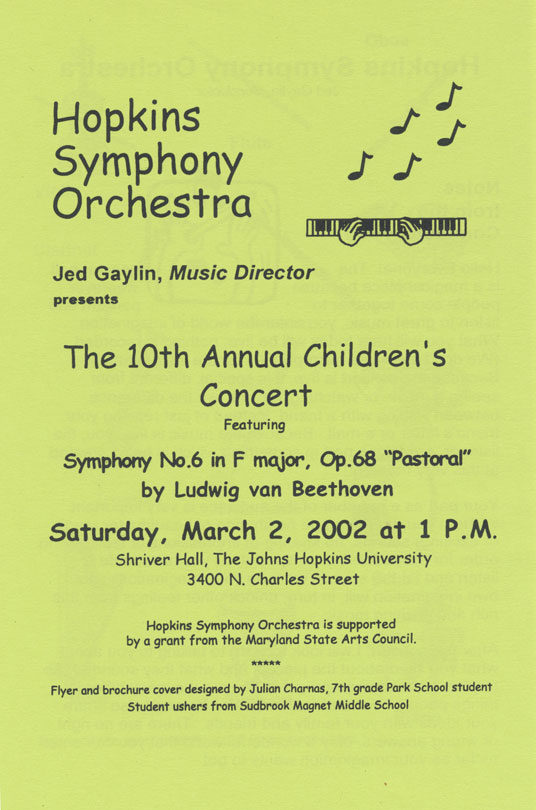 2001-02 children's concert program