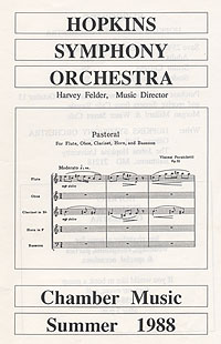 1988 summer chamber concert program