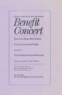 1992 Pikesville HS benefit concert program