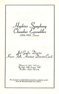 1994-1995 Chamber music program