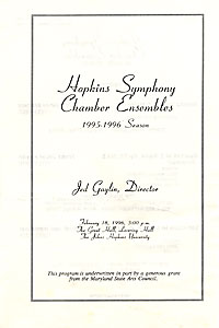 1995-1996 Chamber music program