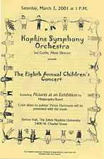 2001 Children's concert poster