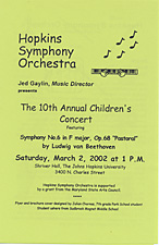 2002 Children's concert poster