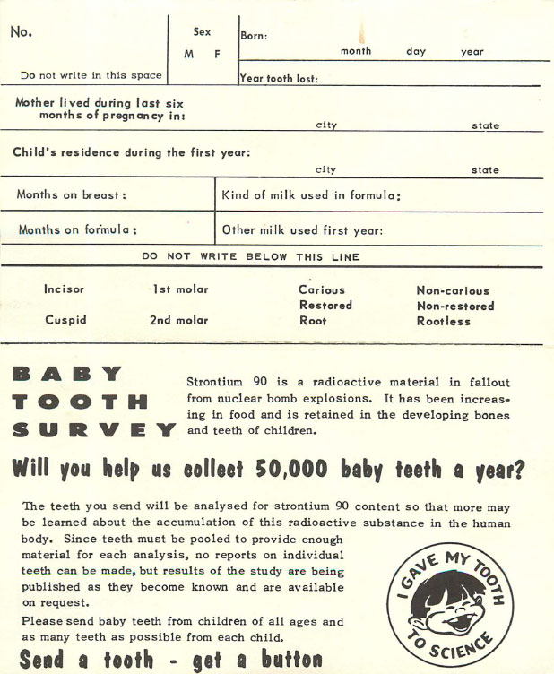 survey card, front