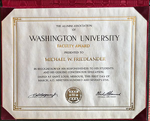 Founders Day award certificate