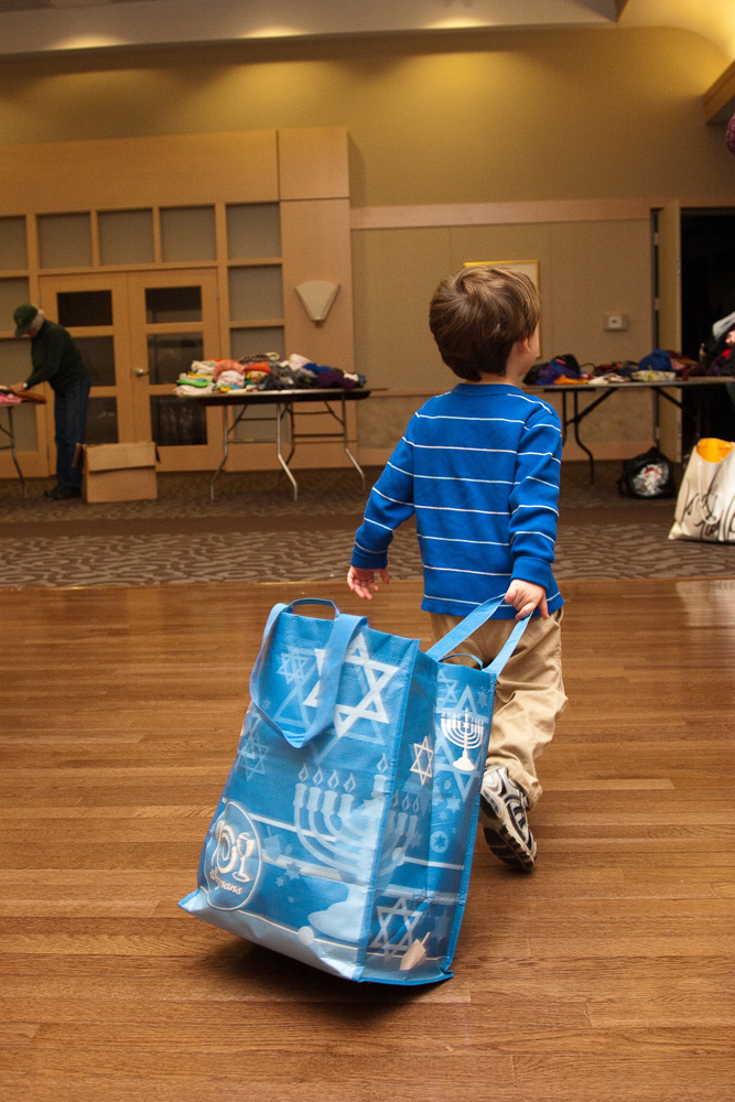 Mitzvah Day: Boy with bag