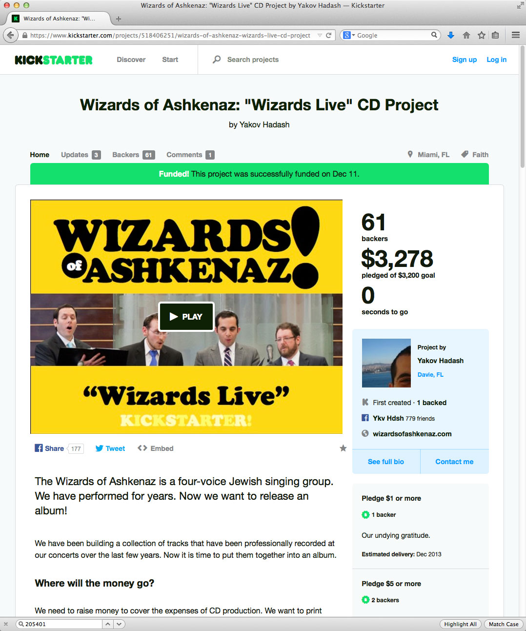 Wizards Kickstarter site