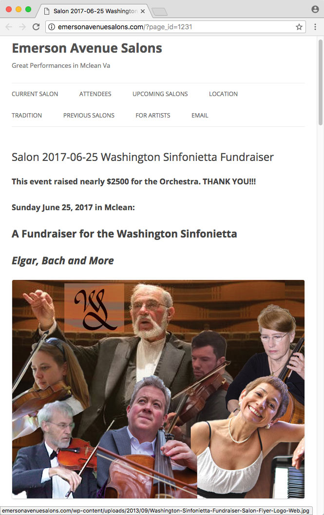 Sinfonietta fundraiser