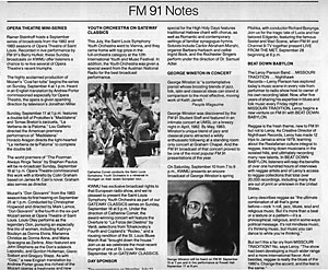 KWMU program guide 1983